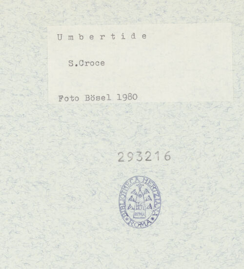 Rückseite von Bösel, Richard [https://www.deutsche-digitale-bibliothek.de/content/lizenzen/rv-fz/] Santa Croce - Fassade, bh293216_recto. Foto.