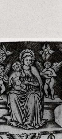 Rückseite von  [http://creativecommons.org/publicdomain/mark/1.0/] Madonna mit Kind - , bh293687. Foto.