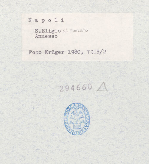 Rückseite von Krüger, Jürgen [https://www.deutsche-digitale-bibliothek.de/content/lizenzen/rv-fz/] Sant'Eligio al MercatoViertes Schiff - Gewölbe, bh294660_recto. Foto: Krüger, Jürgen.