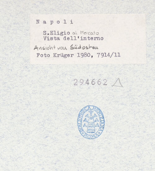 Rückseite von Krüger, Jürgen [https://www.deutsche-digitale-bibliothek.de/content/lizenzen/rv-fz/] Sant'Eligio al Mercato - Nördliche Arkadenwand von Südosten, bh294662_recto. Foto: Krüger, Jürgen.