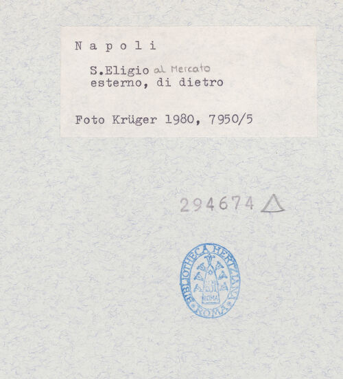 Rückseite von Krüger, Jürgen [https://www.deutsche-digitale-bibliothek.de/content/lizenzen/rv-fz/] Sant'Eligio al Mercato - Ansicht von Südosten, bh294674_recto. Foto: Krüger, Jürgen.