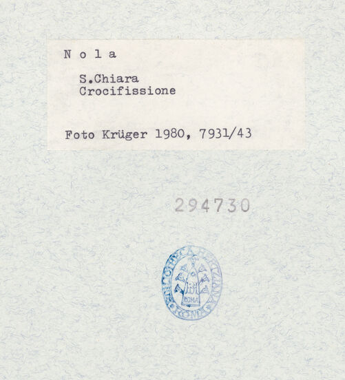 Rückseite von Krüger, Jürgen [https://www.deutsche-digitale-bibliothek.de/content/lizenzen/rv-fz/] Kreuzigung - Gesamtansicht, bh294730_recto. Foto: Krüger, Jürgen.