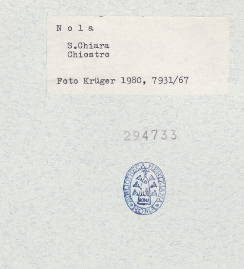 Rückseite von Krüger, Jürgen [https://www.deutsche-digitale-bibliothek.de/content/lizenzen/rv-fz/] Santa Chiara - Teilansicht, bh294733_recto. Foto: Krüger, Jürgen.