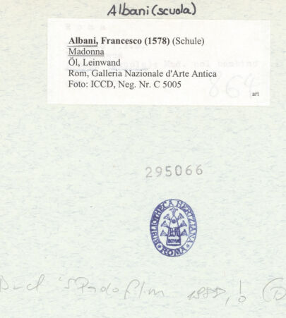 Rückseite von ICCD [https://www.deutsche-digitale-bibliothek.de/content/lizenzen/rv-ez/] Madonna - , bh295066_recto. Foto.