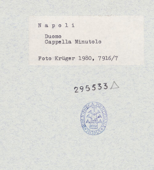 Rückseite von Krüger, Jürgen [https://www.deutsche-digitale-bibliothek.de/content/lizenzen/rv-fz/] DuomoCappella Minutolo - Altarraum, Detail: Bogen, bh295533_recto. Foto: Krüger, Jürgen.