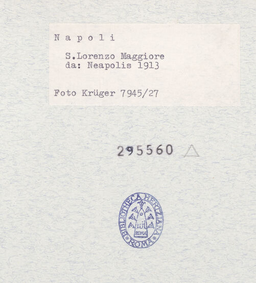 Rückseite von Krüger, Jürgen [https://www.deutsche-digitale-bibliothek.de/content/lizenzen/rv-ez/] San Lorenzo Maggiore - Chorumgang und Kapelle während der Restaurierung, bh295560_recto. Foto: Krüger, Jürgen.