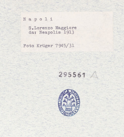 Rückseite von Krüger, Jürgen [https://www.deutsche-digitale-bibliothek.de/content/lizenzen/rv-ez/] San Lorenzo Maggiore - Ansicht während der Restaurierung, bh295561_recto. Foto: Krüger, Jürgen.