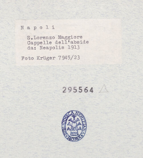 Rückseite von Krüger, Jürgen [https://www.deutsche-digitale-bibliothek.de/content/lizenzen/rv-ez/] San Lorenzo Maggiore - Ansicht von Nordwesten vor der Restaurierung, bh295564_recto. Foto: Krüger, Jürgen.