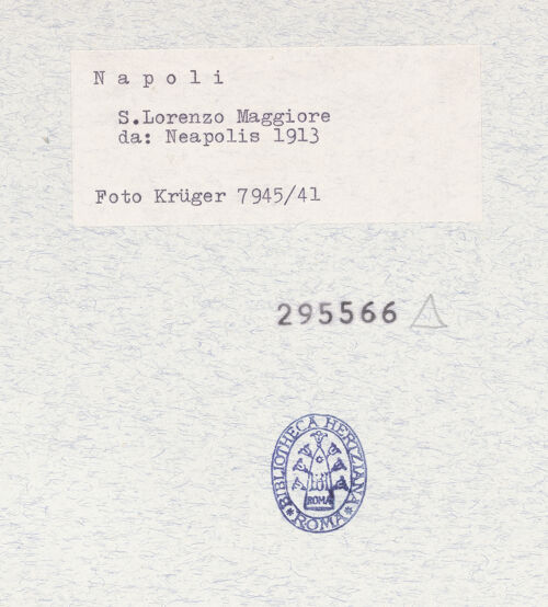 Rückseite von Krüger, Jürgen [https://www.deutsche-digitale-bibliothek.de/content/lizenzen/rv-ez/] San Lorenzo Maggiore - Detail des Chores vor der Restaurierung durch Chierici 1929, bh295566_recto. Foto: Krüger, Jürgen.