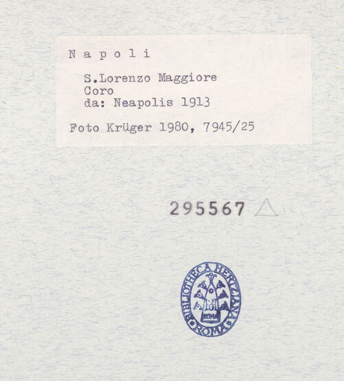 Rückseite von Krüger, Jürgen [https://www.deutsche-digitale-bibliothek.de/content/lizenzen/rv-ez/] San Lorenzo Maggiore - Chor vor der Restaurierung, bh295567_recto. Foto: Krüger, Jürgen.