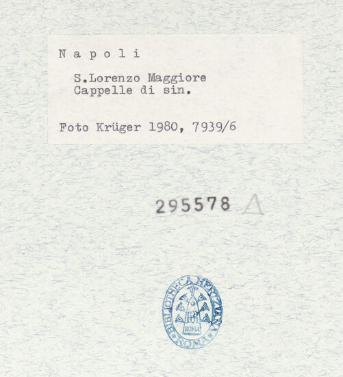 Rückseite von Krüger, Jürgen [https://www.deutsche-digitale-bibliothek.de/content/lizenzen/rv-fz/] San Lorenzo MaggioreNordarkade - 7. - 9. Bogen, bh295578_recto. Foto: Krüger, Jürgen.