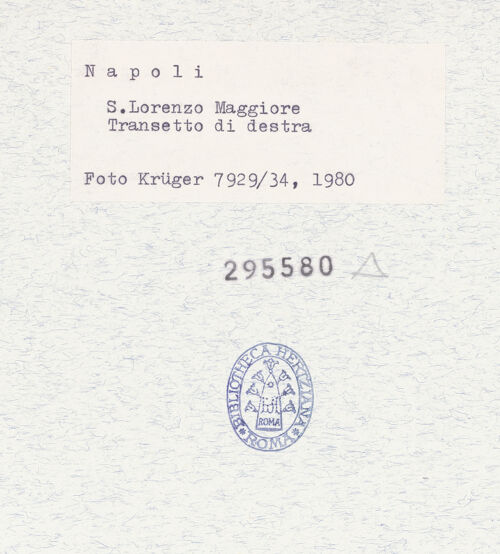 Rückseite von Krüger, Jürgen [https://www.deutsche-digitale-bibliothek.de/content/lizenzen/rv-fz/] San Lorenzo MaggioreSüdquerhaus - Ansicht von Westen, bh295580_recto. Foto: Krüger, Jürgen.