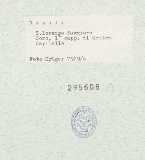 Rückseite von Krüger, Jürgen [https://www.deutsche-digitale-bibliothek.de/content/lizenzen/rv-fz/] San Lorenzo MaggioreErste Südkapelle - Kapitell, bh295608_recto. Foto: Krüger, Jürgen.