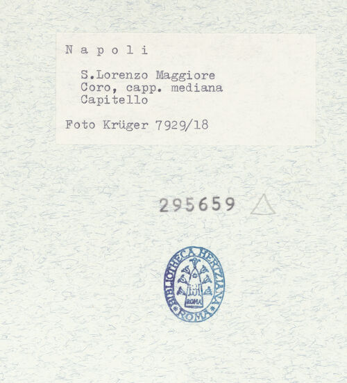 Rückseite von Krüger, Jürgen [https://www.deutsche-digitale-bibliothek.de/content/lizenzen/rv-fz/] San Lorenzo MaggioreMittlere Kapelle - Kapitell, bh295659_recto. Foto: Krüger, Jürgen.