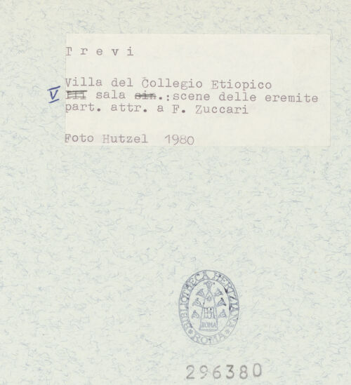 Rückseite von Getty Research Institute? [https://www.deutsche-digitale-bibliothek.de/content/lizenzen/rv-ez/] llusionistische Deckenmalerei mit Szenen aus dem Leben heiliger Eremitinnen und PersonifikationenPaupertas - Gesamtansicht, bh296380_recto. Foto: Hutzel, Max.