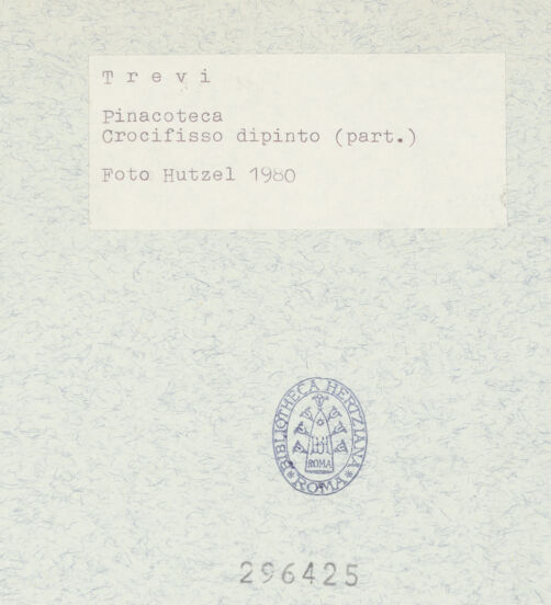 Rückseite von Getty Research Institute [https://www.deutsche-digitale-bibliothek.de/content/lizenzen/rv-ez/] Tafelkreuz - Christus, Detail: Kopf und Oberkörper, bh296425_recto. Foto: Hutzel, Max.