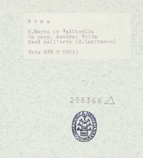 Rückseite von ICCD [https://www.deutsche-digitale-bibliothek.de/content/lizenzen/rv-ez/] GewölbedekorationSzenen aus der Passion ChristiGebet am Ölberg - , bh298366_recto. Foto.