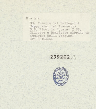 Rückseite von ICCD (GFN) [https://www.deutsche-digitale-bibliothek.de/content/lizenzen/rv-ez/] Madonna, die Heiligen Benedikt und Joseph sowie Engel - Gesamtansicht, bh299202_recto. Foto.