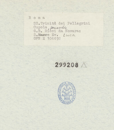 Rückseite von ICCD (GFN) [https://www.deutsche-digitale-bibliothek.de/content/lizenzen/rv-ez/] Die vier EvangelistenEvangelist Lukas - Gesamtansicht, bh299208_recto. Foto.