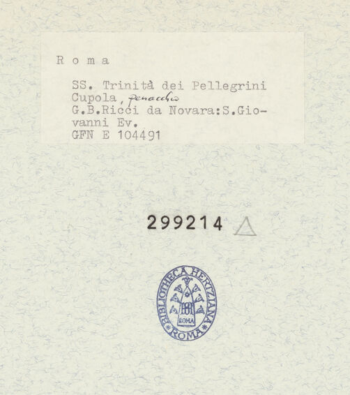 Rückseite von ICCD (GFN) [https://www.deutsche-digitale-bibliothek.de/content/lizenzen/rv-ez/] Die vier EvangelistenEvangelist Matthäus - Gesamtansicht, bh299214_recto. Foto.