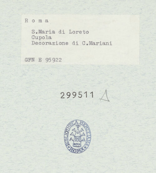 Rückseite von ICCD [https://www.deutsche-digitale-bibliothek.de/content/lizenzen/rv-ez/] Sibyllen, Propheten, Engel und HeiligeSegment: Silbylle und Heiliger und Engel - Kuppelsegment: Silbylle und Heiliger und Engel, bh299511_recto. Foto.