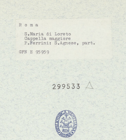 Rückseite von ICCD [https://www.deutsche-digitale-bibliothek.de/content/lizenzen/rv-ez/] Die heilige Agnes - Kopf und Oberkörper, bh299533_recto. Foto.