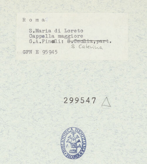 Rückseite von ICCD [https://www.deutsche-digitale-bibliothek.de/content/lizenzen/rv-ez/] Die heilige Cäcilie - Kopf und Oberkörper. seitliche Ansicht, bh299547_recto. Foto.