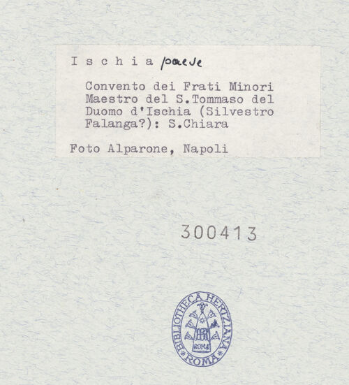 Rückseite von Alparone, Giuseppe (Napoli) [https://www.deutsche-digitale-bibliothek.de/content/lizenzen/rv-ez/] Polyptychon der Familie Davalos - Hl. Klara, bh300413_recto. Foto: Alparone, Giuseppe.