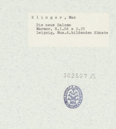 Rückseite von Museum der bildenden Künste [https://www.deutsche-digitale-bibliothek.de/content/lizenzen/rv-ez/] Die neue Salome - , bh302507_recto. Foto.