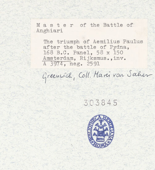 Rückseite von Rijksmuseum [https://www.deutsche-digitale-bibliothek.de/content/lizenzen/rv-fz/] Triumph des Lucius Aemilius Paul(l)us - Gesamtansicht, bh303845_recto. Foto.