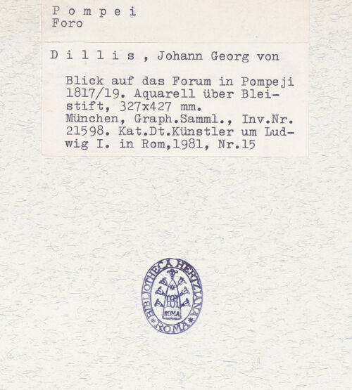 Rückseite von Staatliche Graphische Sammlung [https://www.deutsche-digitale-bibliothek.de/content/lizenzen/rv-ez/] Pompeji. Blick auf das Forum - Gesamtansicht, bh306042_recto. Foto.