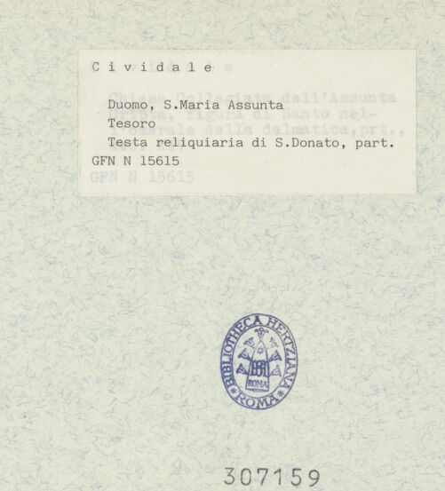 Rückseite von ICCD [https://www.deutsche-digitale-bibliothek.de/content/lizenzen/rv-ez/] Büstenreliquiar des heiligen Donatus von CividaleEmaille-Plaketten des Schultervelums - Der heilige Paulinus von Aquileia, bh307159_recto. Foto.