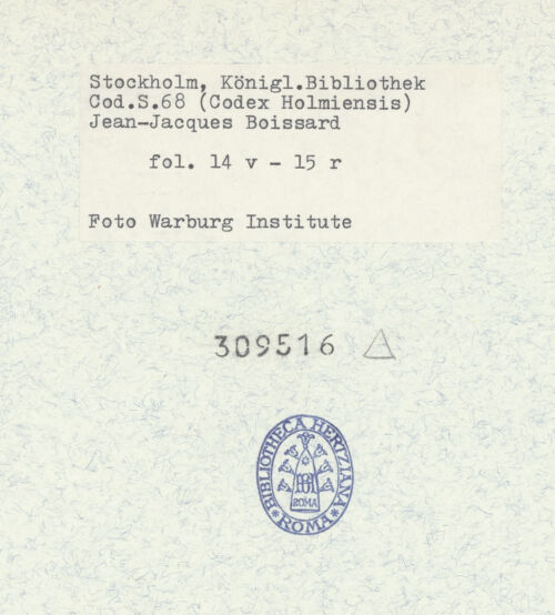 Rückseite von Kungliga Biblioteket [https://www.deutsche-digitale-bibliothek.de/content/lizenzen/rv-ez/] Inscriptionum antiquarum (Codex Holmiensis)Zwei Inschrifttafeln aus Leucopetra - , bh309516_recto. Foto.