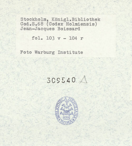 Rückseite von Warburg Institute [https://www.deutsche-digitale-bibliothek.de/content/lizenzen/rv-ez/] Inscriptionum antiquarum (Codex Holmiensis)Römische Inschriften; in Rom - , bh309540_recto. Foto.