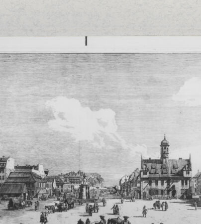 Rückseite von Landesbildstelle Rheinland [http://creativecommons.org/publicdomain/mark/1.0/] Ansicht des Platzes der Neustadt von Dresden mit dem Reitermonument August II. (aus der Serie von 15 Blatt "Ansichten Dresdens") - , bh311565. Foto.