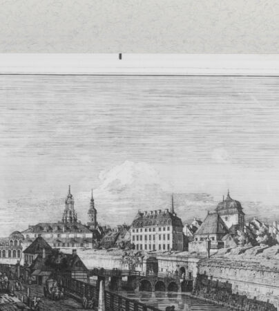 Rückseite von Landesbildstelle Rheinland [http://creativecommons.org/publicdomain/mark/1.0/] Ansicht des Italienischen Tores und der Befestigungsanlagen von Dresden (aus der Serie von 15 Blatt "Ansichten Dresdens") - , bh311566. Foto.