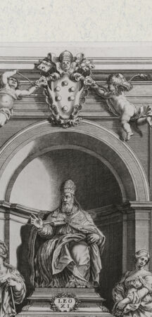 Rückseite von Landesbildstelle Rheinland [http://creativecommons.org/publicdomain/mark/1.0/] Das Grabmal Leos XI - , bh311781. Foto.