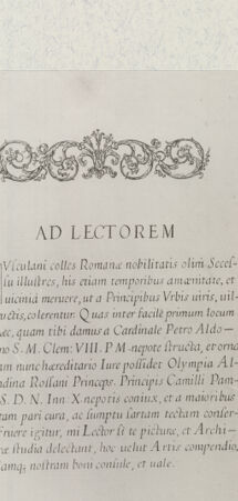 Rückseite von Landesbildstelle Rheinland [http://creativecommons.org/publicdomain/mark/1.0/] Villa Aldobrandina Tusculana sive Varij illius hortorum et fontium prospectusVorwort für den Leser - , bh311842. Foto.