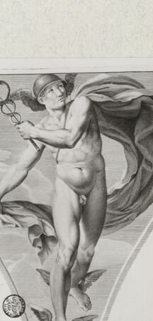 Rückseite von Landesbildstelle Rheinland [http://creativecommons.org/publicdomain/mark/1.0/] Fresko des Palazzo VerospiHermes - , bh311984. Foto.