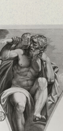 Rückseite von Landesbildstelle Rheinland [http://creativecommons.org/publicdomain/mark/1.0/] Fresko des Palazzo VerospiSaturn - , bh312015. Foto.