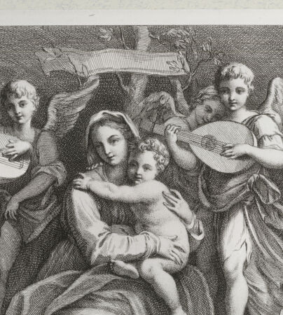 Rückseite von Landesbildstelle Rheinland [http://creativecommons.org/publicdomain/mark/1.0/] Maria mit dem Kind umgeben von Engeln - , bh312036. Foto.