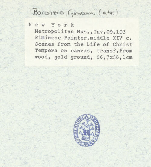 Rückseite von Metropolitan Museum of Art [https://www.deutsche-digitale-bibliothek.de/content/lizenzen/rv-ez/] Szenen aus dem Leben Christi - , bh312256_recto. Foto.