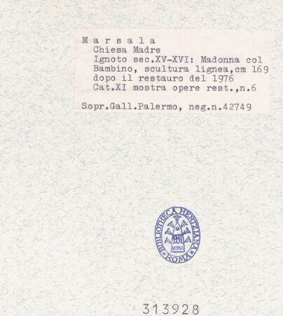 Rückseite von Sopr. BAS Palermo [https://www.deutsche-digitale-bibliothek.de/content/lizenzen/rv-ez/] Madonna di Portosalvo - Gesamtansicht, bh313928_recto. Foto.