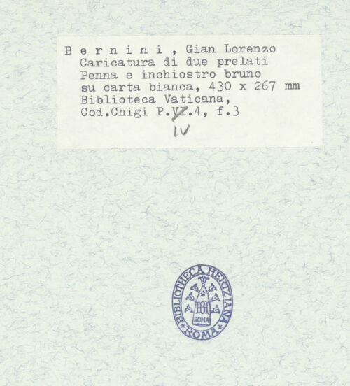 Rückseite von Biblioteca Apostolica Vaticana [https://www.deutsche-digitale-bibliothek.de/content/lizenzen/rv-ez/] Karikaturen diverser Edelmänner und PrälatenKarikatur zweier in Profil stehenden Prälaten - , bh314756_recto. Foto.