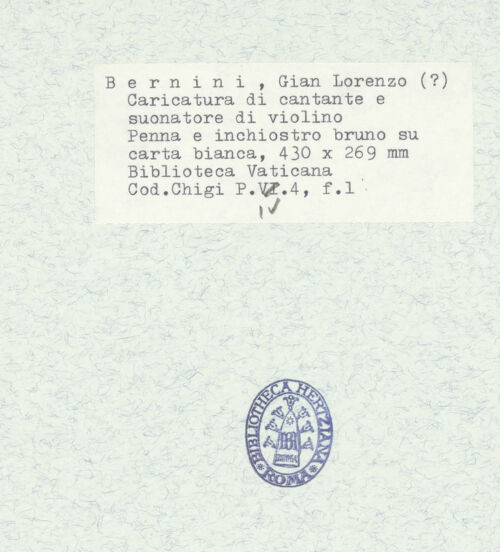 Rückseite von Biblioteca Apostolica Vaticana [https://www.deutsche-digitale-bibliothek.de/content/lizenzen/rv-ez/] Karikaturen diverser Edelmänner und PrälatenKarikatur zweier musizierenden Prälaten - , bh314760_recto. Foto.