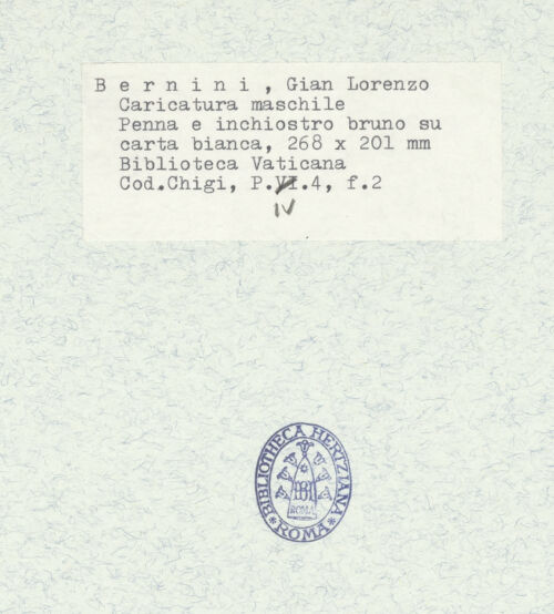 Rückseite von Biblioteca Apostolica Vaticana [https://www.deutsche-digitale-bibliothek.de/content/lizenzen/rv-ez/] Karikaturen diverser Edelmänner und PrälatenKarikatur eines im Profil stehenden Kardinals - , bh314761_recto. Foto.