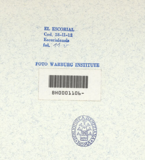 Rückseite von Warburg Institute [https://www.deutsche-digitale-bibliothek.de/content/lizenzen/rv-ez/] Codex EscurialensisRankenornament von der vatikanischen Biga - , bh315417_recto. Foto.