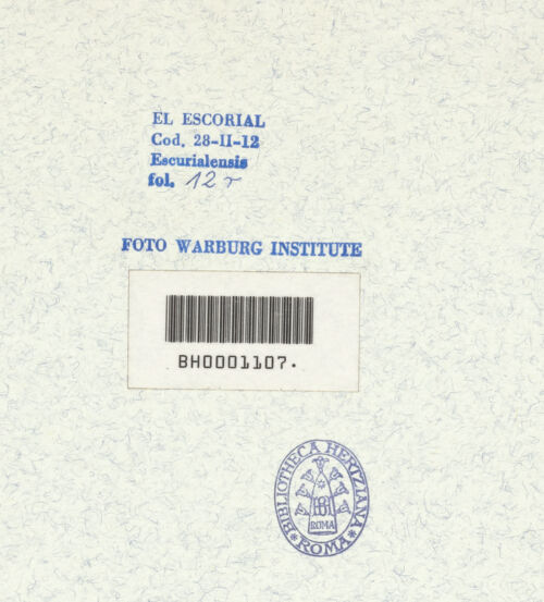 Rückseite von Warburg Institute [https://www.deutsche-digitale-bibliothek.de/content/lizenzen/rv-ez/] Codex EscurialensisSymmetrische Rankenfüllung, korinthisches Pilasterkapitell, Säulenkapitell aus der Vorhalle des Pantheons, Aufriss eines der beiden Reliefpfeiler mit Kriegstrophäen in der Eingangshalle der Uffizien, zugehörige Basis - , bh315418_recto. Foto.