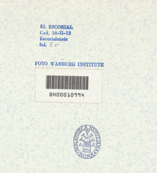 Rückseite von Warburg Institute [https://www.deutsche-digitale-bibliothek.de/content/lizenzen/rv-ez/] Codex EscurialensisSarkophag mit Seegöttern auf zwei Konsolen ruhend - , bh315424_recto. Foto.