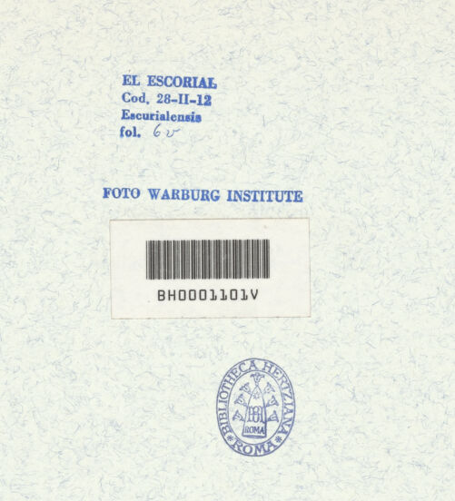 Rückseite von Warburg Institute [https://www.deutsche-digitale-bibliothek.de/content/lizenzen/rv-ez/] Codex EscurialensisGrundriss und Querschnitt einer flachen antiken Schale - , bh315434_recto. Foto.